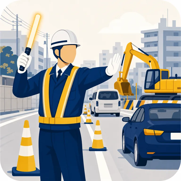 交通誘導警備のイラスト